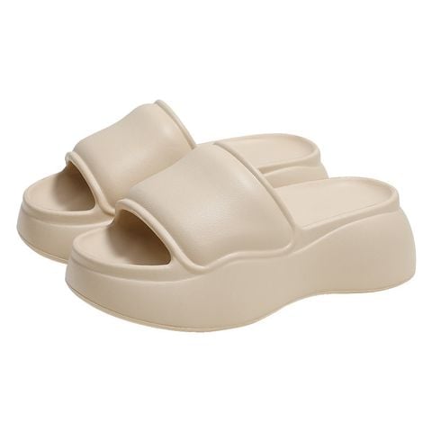 Dép Bánh Mì Nữ Đế Cao 5cm 1559N Big Size 36 - 41, Dép Nhựa Nữ, Dép Nhựa Quảng Châu Trắng/Hồng/Nude/Đen, Dép Đi Biển, Dép Nữ Quai Ngang, Dép Nữ Big Size