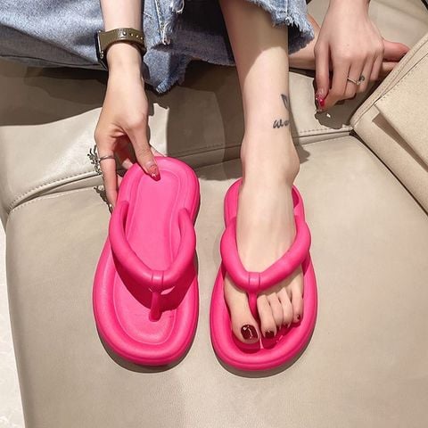 Dép Kẹp Xỏ Ngón Đi Biển Size 36-45 Trắng / Hồng / Xanh Lá / Đen 1564N, Dép Nhựa Quảng Châu, Dép Big Size Nữ, Dép Màu Sắc Rực Rỡ Thích Hợp Đi Biển
