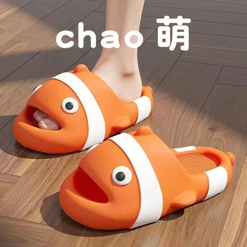 Dép Cá Nemo Cute 1571N Nam Nữ Size 36 - 45, Dép Quai Ngang, Dép Nhựa Quảng Châu Cá Hề Nemo Cam/Vàng/Đen Thích Hợp Làm Dép Đi Biển Cùng Hội Nhóm, Dép Cặp Đôi, Dép Gia Đình Đáng Yêu, Dép Big Size