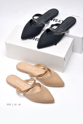 [Form nhỏ tăng lên 1 size] Dép Sục Nữ Mũi Nhọn Quai Ngang Đính Đá 35-43 Thương Hiệu Merly 1573 Đen Đá, Giày Bệt Nữ, Giày Sục Bệt, Dép Sục Nữ Màu Đen, Dép Bít Mũi Hở Gót, Dép Mũi Nhọn, Giày Búp Bê, Giày Singback Bệt