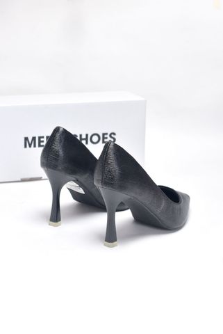 Giày Cao Gót Bigsize 40 41 42 43 Nhũ Xước Mũi Nhọn 9cm Đi Tiệc Merly 1578 Đen Nhũ Xước