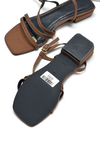 Giày Sandal Nữ Dây Mảnh Đế Vuông 2cm Merly 1590 Nude, Xăng Đan Nữ Big Size 35-43, Dép Sandal Nữ Màu Nâu