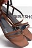 Giày Sandal Nữ Dây Mảnh Màu Nâu Vintage, Xăng Đan Nữ Big Size, Dép Sandal Nữ Cao Cấp