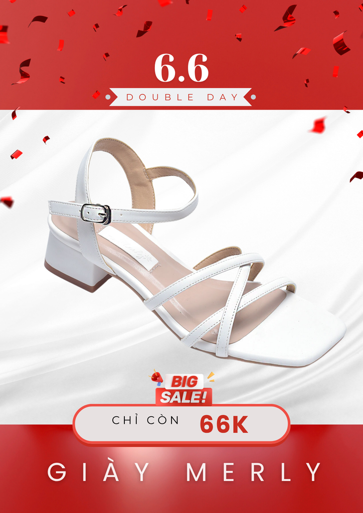 Giày Sandal Nữ Trắng Đế Vuông 3cm Dây Mảnh Merly 1594 Màu Trắng Mờ, Giày Công Sở Nữ, Sandal Dây Mảnh, Xăng Đan Big Size, Xăng Đan Cao Gót