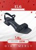 Giày Sandal Tiểu Thư Quai Ngang Voan Phồng Đế Vuông 3cm Thương Hiệu Merly 1595 Đen, Giày Đi Với Áo Dài, Giày Đi Dự Tiệc Cưới, Dép Xăng Đan Nữ, Giày Nữ Big Size, Xăng Đan Cao Gót, Sandal Nữ Big Size
