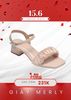 Sandal Tiểu Thư Đi Tiệc Màu Nude Quai Ngang Voan Phồng Đế Vuông 3cm Thương Hiệu Merly 1595 Kem Nâu, Giày Đi Với Áo Dài, Dép Xăng Đan Nữ, Giày Nữ Big Size, Xăng Đan Cao Gót, Sandal Nữ Big Size
