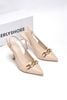 Giày Cao Gót Nude Mũi Nhọn Bigsize 9cm Slingback Hở Gót