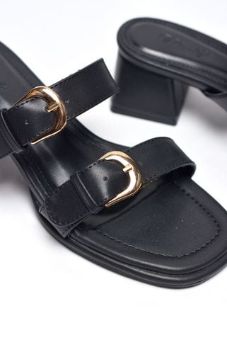 Guốc Nữ Đen Quai Ngang Gắn Khoá Đế Vuông Thấp 3cm Merly 1607 Đen Bigsize 35-43, Dép Cao Gót, Dép Sandals Nữ, Guốc Mặc Áo Dài, Guốc Đi Biển, Guốc Nữ Big Size