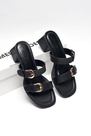 Guốc Nữ Đen Quai Ngang Gắn Khoá Đế Vuông Thấp 3cm Merly 1607 Đen Bigsize 35-43, Dép Cao Gót, Dép Sandals Nữ, Guốc Mặc Áo Dài, Guốc Đi Biển, Guốc Nữ Big Size