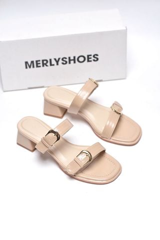 Guốc Nữ Quai Ngang Gắn Khoá Đế Thấp 3cm Merly 1607 Kem Bigsize 35-43, Dép Cao Gót, Dép Sandals Nữ, Guốc Mặc Áo Dài, Guốc Đi Biển, Guốc Nữ Big Size