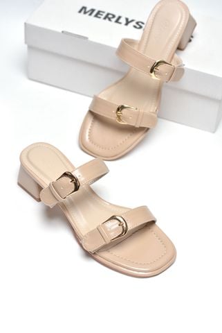 Guốc Nữ Quai Ngang Gắn Khoá Đế Thấp 3cm Merly 1607 Kem Bigsize 35-43, Dép Cao Gót, Dép Sandals Nữ, Guốc Mặc Áo Dài, Guốc Đi Biển, Guốc Nữ Big Size