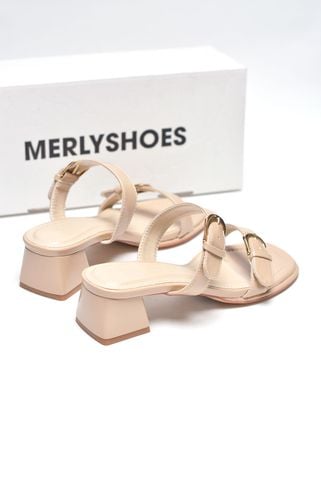 Guốc Nữ Quai Ngang Gắn Khoá Đế Thấp 3cm Merly 1607 Kem Bigsize 35-43, Dép Cao Gót, Dép Sandals Nữ, Guốc Mặc Áo Dài, Guốc Đi Biển, Guốc Nữ Big Size