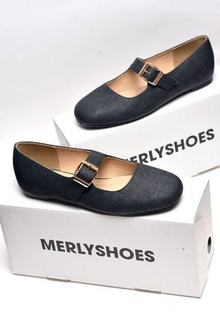 [PHOM TO] Giày Búp Bê Quai Ngang Mary Jane Bệt Merly 1629 Đen CP Bigsize 35-43, Giày Búp Bê Nữ, Giày Bệt Nữ