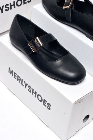 [PHOM TO] Giày Búp Bê Quai Ngang Mary Jane Bệt Merly 1629 Đen Mờ Bigsize 35-43, Giày Búp Bê Nữ, Giày Bệt Nữ