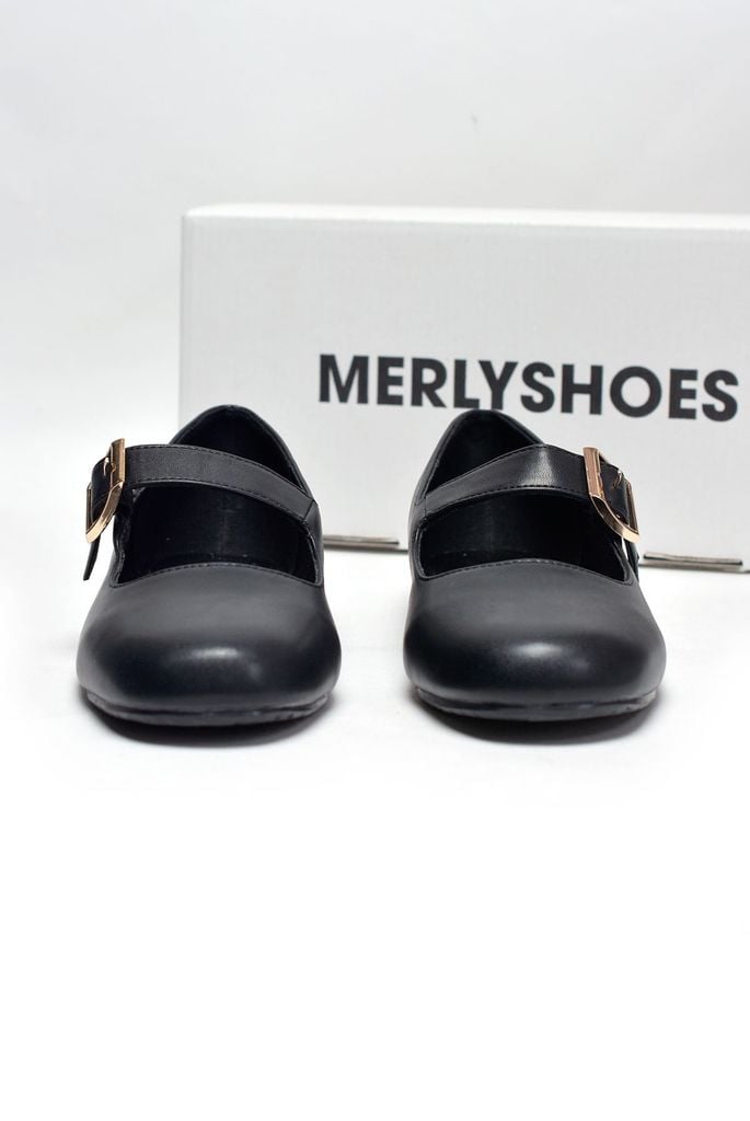 [PHOM TO] Giày Búp Bê Quai Ngang Mary Jane Bệt Merly 1629 Đen Mờ Bigsize 35-43, Giày Búp Bê Nữ, Giày Bệt Nữ