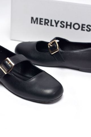 [PHOM TO] Giày Búp Bê Quai Ngang Mary Jane Bệt Merly 1629 Đen Mờ Bigsize 35-43, Giày Búp Bê Nữ, Giày Bệt Nữ