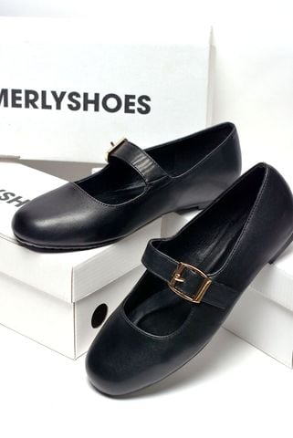 [PHOM TO] Giày Búp Bê Quai Ngang Mary Jane Bệt Merly 1629 Đen Mờ Bigsize 35-43, Giày Búp Bê Nữ, Giày Bệt Nữ