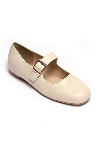 [PHOM TO] Giày Búp Bê Quai Ngang Mary Jane Bệt Merly 1629 Kem Nhạt Bigsize 35-43, Giày Búp Bê Nữ, Giày Bệt Nữ, Giày Màu Nude