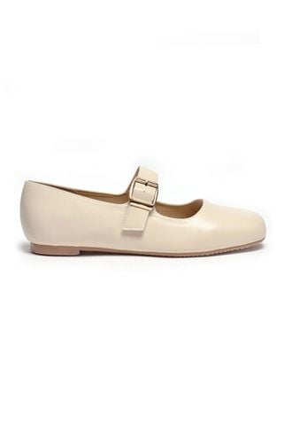 [PHOM TO] Giày Búp Bê Quai Ngang Mary Jane Bệt Merly 1629 Kem Nhạt Bigsize 35-43, Giày Búp Bê Nữ, Giày Bệt Nữ, Giày Màu Nude