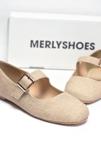 [Form to lùi 1 size] Giày Búp Bê Quai Ngang Mary Jane Bệt Merly 1629 Nâu Da Giả Jean Bigsize 35-43, Giày Búp Bê Nữ, Giày Bệt Nữ
