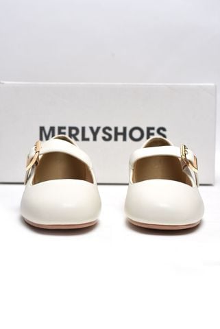 Giày Búp Bê Trắng Mary Jane Quai Ngang Merly 1629