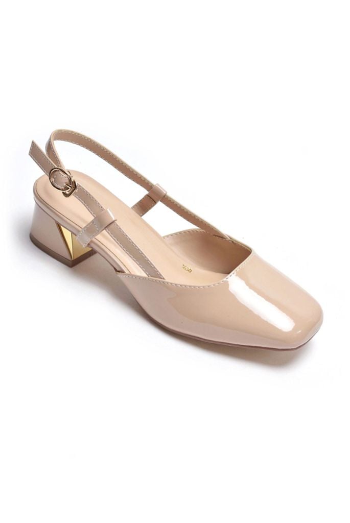 Giày Bít Mũi Thấp 3cm Slingback Merly 1630 Nude, Giày Big Size Nữ 35-43, Giày Công Sở Nữ
