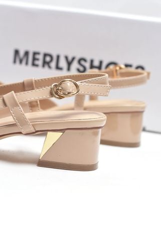 Giày Bít Mũi Thấp 3cm Slingback Merly 1630 Nude, Giày Big Size Nữ 35-43, Giày Công Sở Nữ