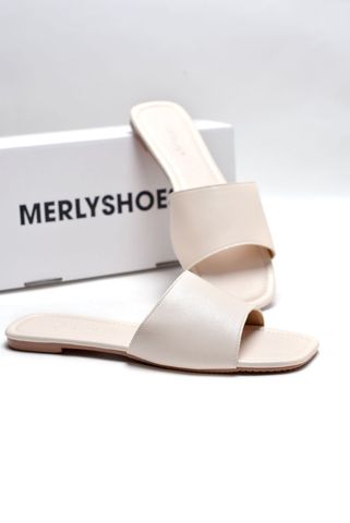 Dép Lê Nữ Big Size 40 41 42 43 Quai Ngang Màu Hồng Pastel Merly 1633, Dép Nữ Quai Ngang Da Mềm