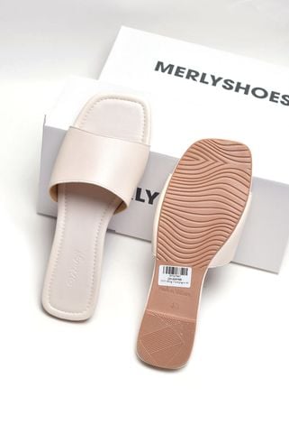 Dép Lê Nữ Big Size 40 41 42 43 Quai Ngang Màu Hồng Pastel Merly 1633, Dép Nữ Quai Ngang Da Mềm