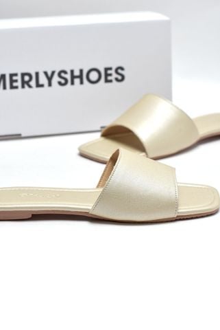 Dép Lê Nữ Quai Ngang Basic Mềm Mại Size 35-43 Merly 1633 Vàng Champagne Lấp Lánh Nhẹ Nhàng