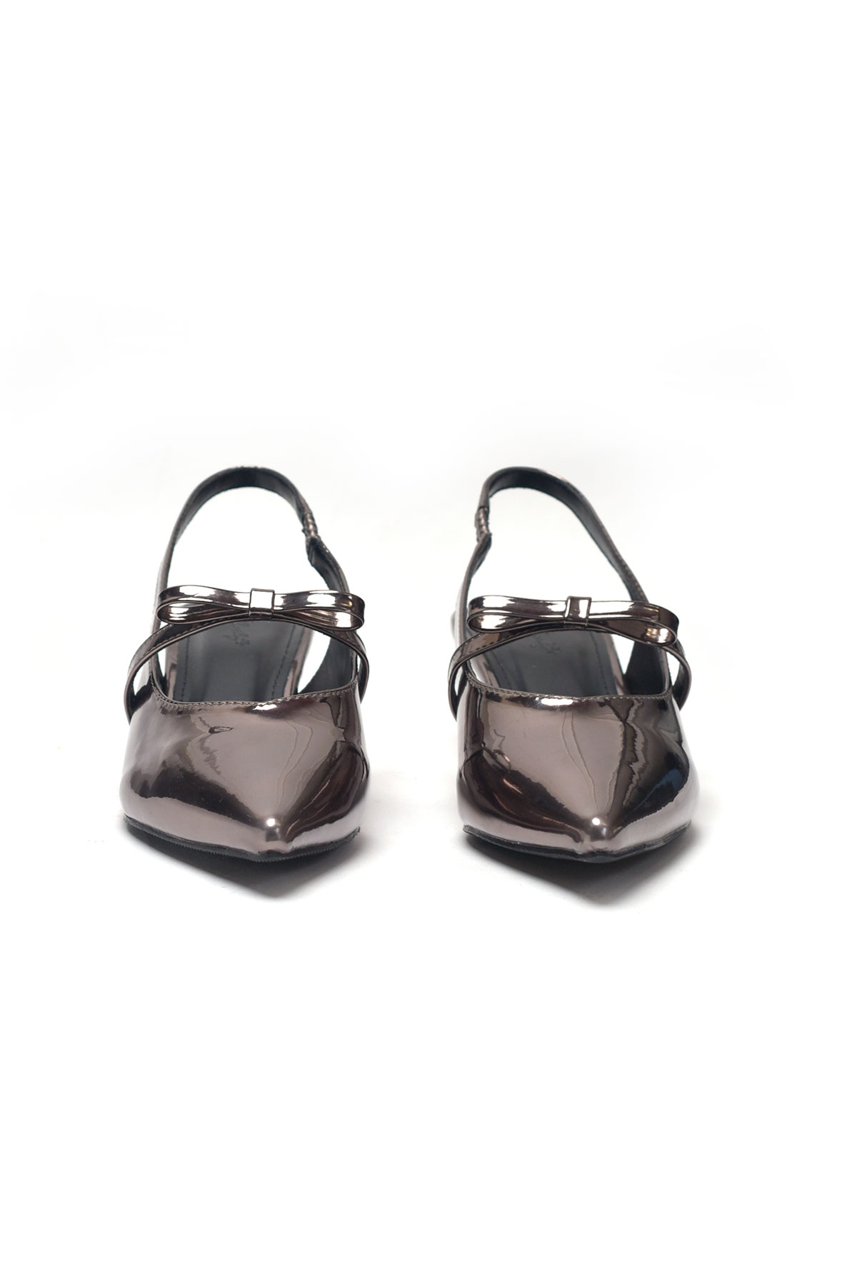 Giày Đi Tiệc Mũi Nhọn Quai Ngang Đính Nơ Đế Nhọn 3cm Merly 1602 Chì Metallic, Giày Cao Gót Slingback Hở Gót, Giày Đế Thấp 3p, Giày Đi Tiệc Big Size, Giày Big Size Nữ 35-43