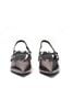 Giày Cao Gót Slingback Mũi Nhọn Quai Ngang Nơ Bigsize Đi Tiệc Đẹp Tone Màu Chì Hiện Đại