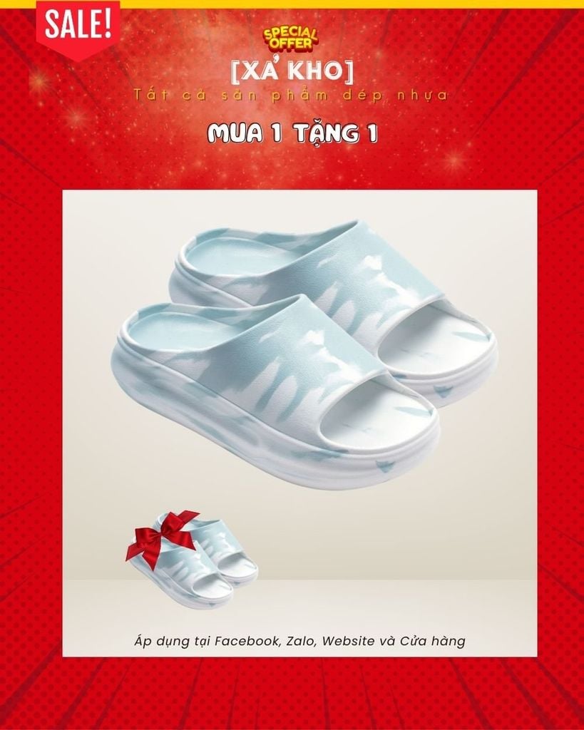 [ MUA 1 TẶNG 1 ] Dép Bánh Mì Nhựa Nữ Quai Ngang 4cm Merly 1519N Xanh, Dép Đi Văn Phòng, Dép Nữ Xinh