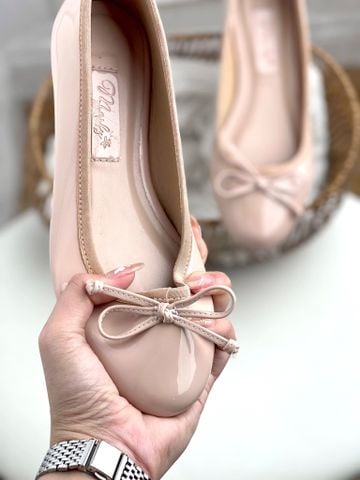 Giày Búp Bê Nude Mũi Tròn Nơ Nhí Merly 1038, Giày Bệt Nữ, Giày Công Sở Nữ, Giày Búp Bê Bigsize, Giày Nữ Tết 2025