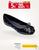 Giày Búp Bê Mũi Vuông Hàn Quốc Nơ Màu Đen Da Chần Bông Mềm Giày Da Công Sở Nữ Chính Hãng Merly 1514 Đen