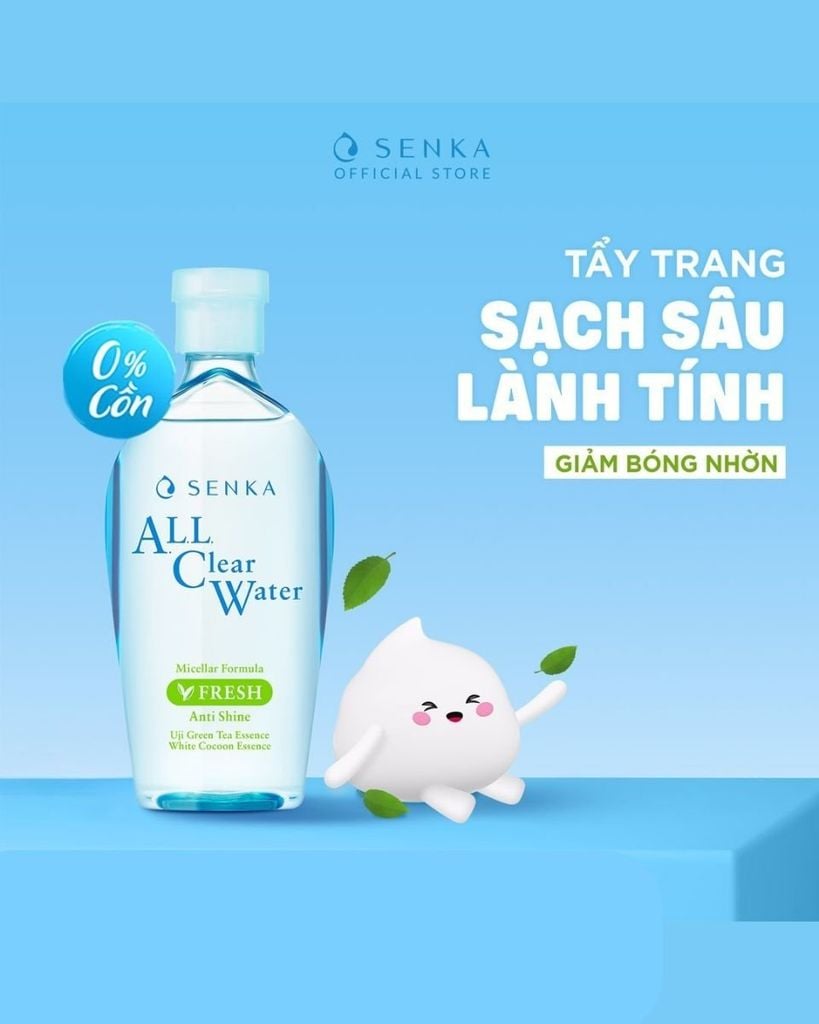Nước Tẩy Trang SENKA A.L.L. CLEAR WATER Micellar Formula Fresh Anti Shine