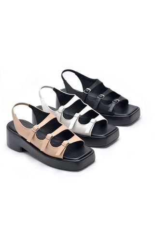 Giày Sandal Nữ Đế Cao 5cm Merly 1552 Đen, Giày Big Size 35 - 43, Xăng Đan 3 Quai Ngang, Dép Xăng Đan Dây Che Khuyết Điểm Chân Chống Nắng, Giày Bánh Mì Nữ, Hậu Thun Tiện Dụng Thích Hợp Đi Du Lịch