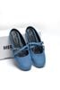 Giày Búp Bê Nữ Xanh Jean Quai Ngang, Giày Búp Bê Nữ Big Size, Giày Sục Nữ