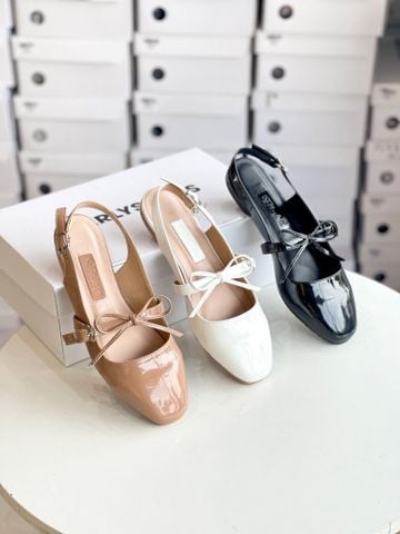 Giày Búp Bê Tiểu Thư Buộc Nơ Merly 1586 Đen, Giày Nữ Big Size 35-43, Giày Búp Bê Quai Ngang, Giày Bệt Nữ, Giày Búp Bê Đen