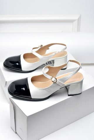 Giày Búp Bê Cao Gót Có Quai Ngang Đế Vuông