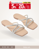 Dép Dây Đá Da Microfiber Cao Cấp Nữ 35-43 Merly 1550 Kem, Dép Nữ Nude