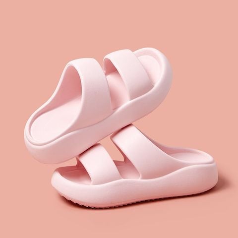 Dép Đi Mưa 1621N Trắng / Hồng / Đen Nhựa EVA Đế Bánh Mì Hai Quai Ngang Đơn Giản Năng Động Size 36-41 Form To, Dép Bánh Mì Nữ, Dép Nữ Quai Ngang