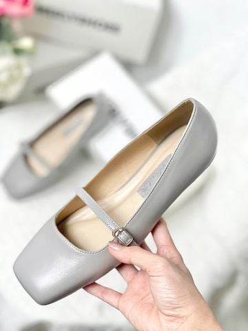 Giày Búp Bê Quai Ngang Merly 1473 Xám Bigsize 35-42, Giày Búp Bê Mary Jane, Giày Mũi Vuông Nữ, Giày Búp Bê Có Quai Hàn Quốc, Giày Công Sở Nữ, Giày Bệt Nữ, Giày Nữ Big Size