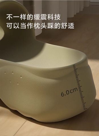 Dép Bánh Mì Nữ Quai Ngang Trắng Nhựa Eva Đế Cao 6.0cm 1612N Phong Cách Đơn Giản, Năng Động Thích Hợp Đi Chơi, Dép Đi Biển