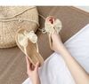 Dép Đi Biển Xỏ Ngón Nơ Voan Bản Lớn, Dép Nhựa Giả Cói Size 36-41 1614N Be/Xanh/Đen, Dép Mặc Váy Maxi, Dép Nhựa Đi Biển, Dép Kẹp Nữ