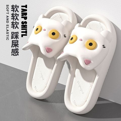 Dép Nhựa Quảng Châu Size 36-41 Quai Ngang Mèo Mắt To Nhựa EVA Bám Nền 1619N, Dép Đi Mưa, Dép Đi Biển, Dép Nữ Cute Đi Trong Nhà