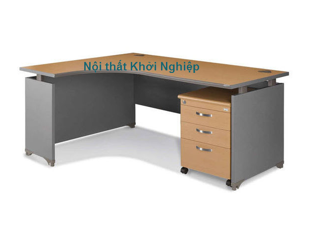 Mẫu bàn làm việc gỗ MDF 1m4 thiết kế lượn kiểu dáng Hàn Quốc KCP1400 (L)