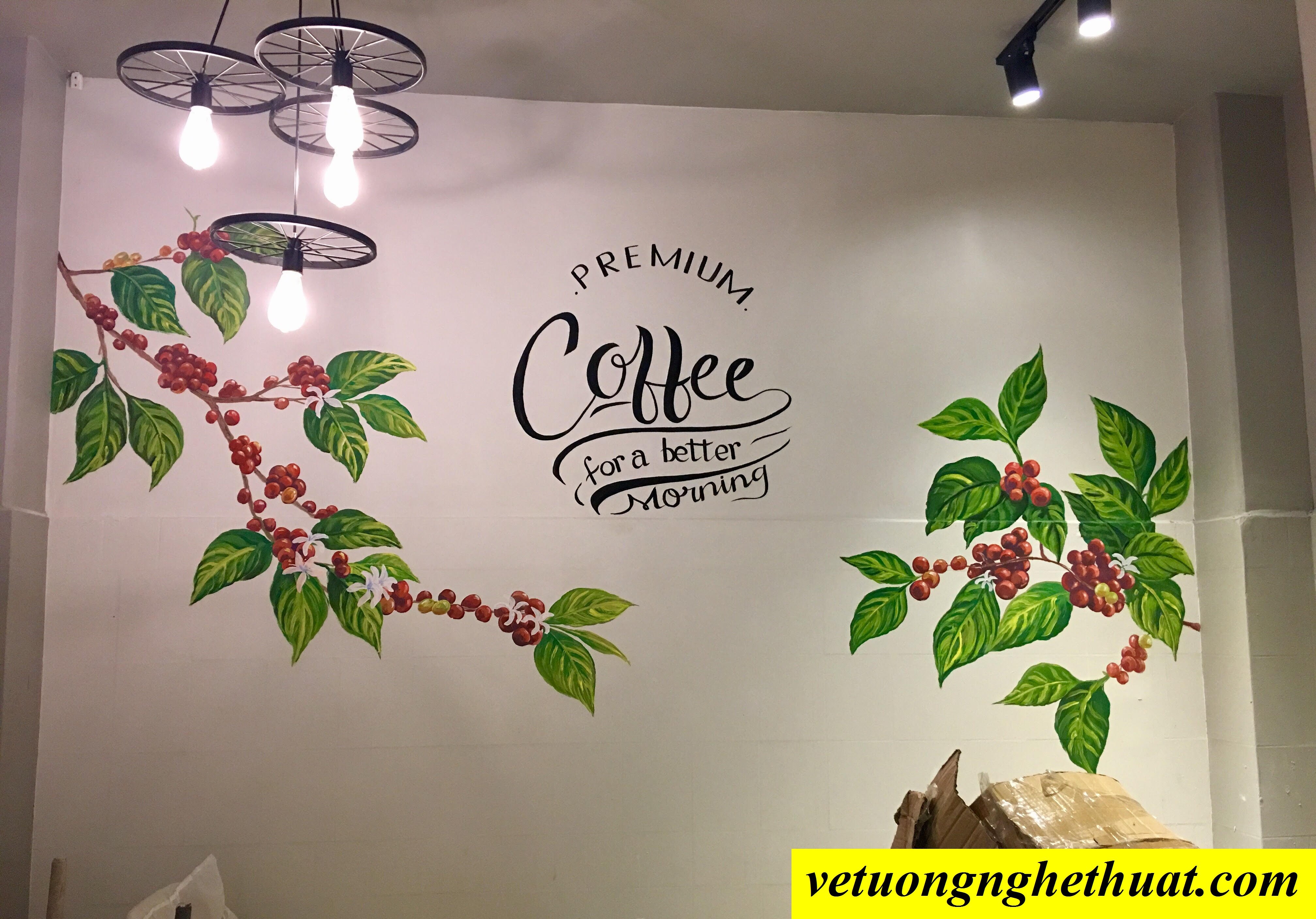 Tranh tường quán cafe nhà hàng CNH38  Typography độc đáo