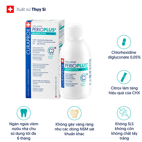  Nước súc miệng Curaprox PerioPlus CHX 0.05 200ml 