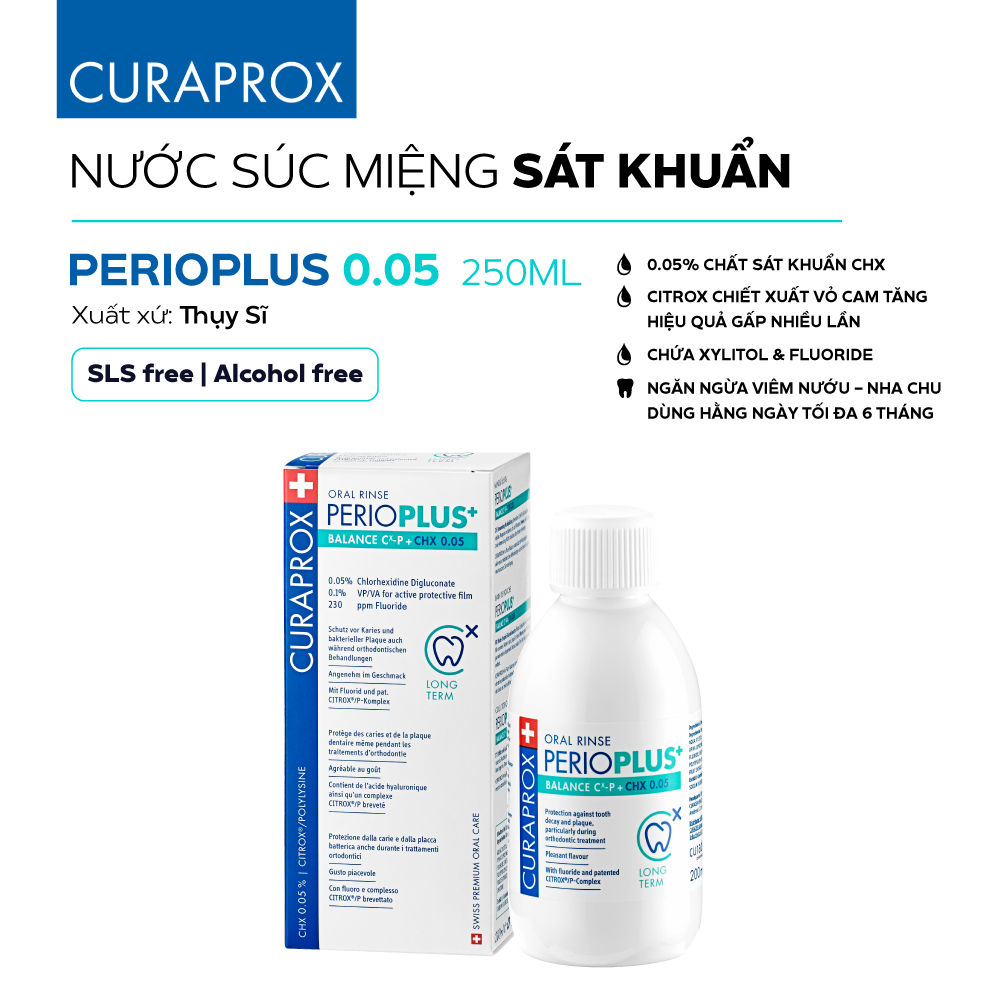  Nước súc miệng Curaprox PerioPlus CHX 0.05 200ml 